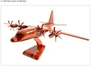 C-130 6 Blade Herc Highly Detailed Handcrafted Mahogany Wood Display Desk Model