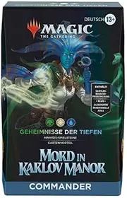Magic: The Gathering - Murder in Karlov Manor Commander Deck - Secrets of The Depths (Deck of 100 Cards, Collector's Booster Sample Pack with 2 Cards and Accessories)
