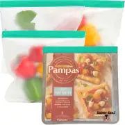 Saver Seal Extra Large Pastry Sheet Size Reusable Storage Bags with Leakproof Zi