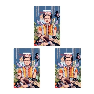 3D Lenticular Original Luggage Tags, Frida Kahlo Art, Pack of 3 (3.5" x 2.5")