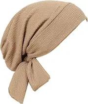 [YYAOJHAO] Pre Tied Bandanas Headscarf for Women - Solid Wave Chemotherapy Caps Headwrap Chemo Turban Headwear Hats