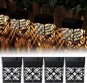CONTECH Solar Fence Lights 4 Pack, Solar Decorative Outdoor Garden Lights, Waterproof Wireless Outdoor Lights for Garden, Fence, Patio Use