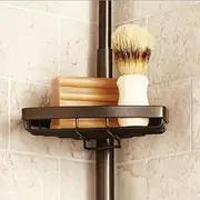 SOQ 4 Tier Shelf Corner Bathtub Shower Caddy Luxury Telescopic Metal Spring Tension Pole, Adjustable 201-266CM (Bronze)