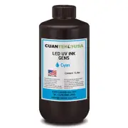 1000ml UV LED CYAN Ink for Printers w/ Ricoh GEN5, KM1024, KM512 - MADE IN USA