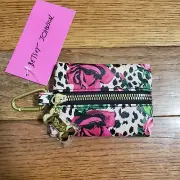 Betsey Johnson Rose Leopard Print Dog Waste Bag Dispenser Zip Pouch