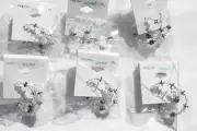 Wholesale Lot of Hoop Crystal Earrings Light Green Jewelry Earrings/ 6 pair's