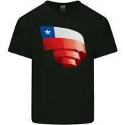 Curled Chile Flag Chilean Day Football Kids T-Shirt Childrens