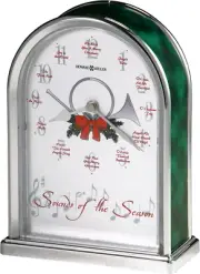 Sounds of the Season Christmas Table Clock 645-687 – Polished Silver Finish, Gre