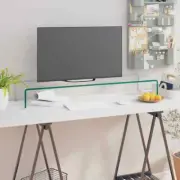 NNEVL TV Stand/Monitor Riser Glass Clear 100x30x13 cm