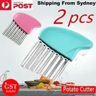 2x Stainless Steel Crinkle Cutter Wavy Vegetable Potato Chip Slicer Knife Blade