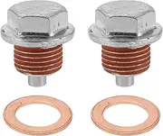 HOPESPANNER Universal Oil Drain Plug Anti Leak Oil Pan Drain Bolt Screw Thread Repair Aluminum Copper Set with Seal Silver Tone Red Magnetic M16x1.5