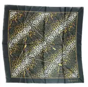 Jeremy Scott Animal Leopard Print Silk Scarf 36" x 36"