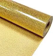 Gold Glitter Heat Transfer Vinyl 12" x 8 ft HTV for Shirts, Glitter HTV for All Cutter Machine - Easy to Cut & Weed for Heat Vinyl Design (Gold)