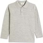 [Koton] Boys' Polo Long Sleeve Button Detail T-Shirt