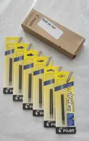 PILOT Ink Refills Dr Grip Ball fine Point Pen blue retractable 6 pack of 2=12