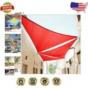 Durable 22' Triangle Sun Shade Sail in Red - 190 GSM with Custom Size Option