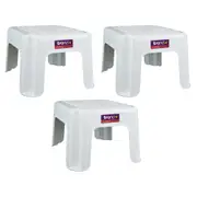 3x Homeleisure Plastic Stepping/Foot Stool Kids/Children Step-Chair Portable WHT