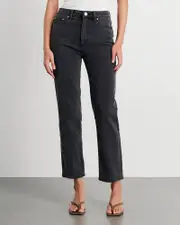 [Jag] Jag Women's Riley Straight Crop Jeans In Washed Black Size 34/16 34/16 Black