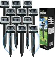 Springup Ultrasonic Solar Gopher Repeller - Mole Repeller - Groundhog Repeller - Vole Repeller - Snake Repeller - IP65 Waterproof, Suitable for Garden, Lawn, Yard (Pack of 6)
