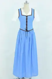 New! Once upon a time cosplay costume beauty blue and white dress