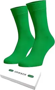 [ONESCK] Super Soft Cotton Dress Socks Vibrant Plain Colours for Men, Women