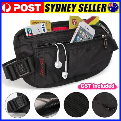 Travel Passport Waist Pouch Security Bag Blocking Cards Wallet & Money Belt