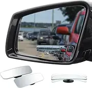 Ampper Rectangle Blind Spot Mirror, HD Glass Frameless Convex Wide Angle Rearview Blindspot Car Mirror for Car SUV and Truck (Frameless, Pack of 2)