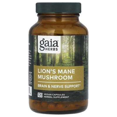 2 X Gaia Herbs, Lion's Mane Mushroom, 450 mg, 120 Vegan Capsules