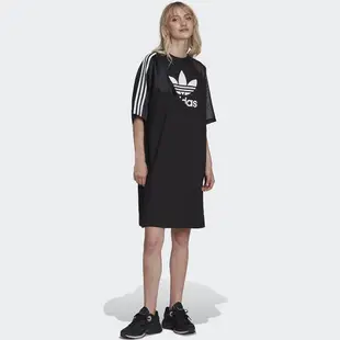 Adidas Adicolor Split Trefoil 女裝 連身裙 洋裝 異材質 拼接 黑【運動世界】HC0637