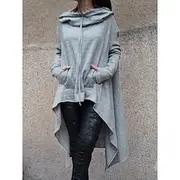 Women's Pullover Hoodie Sweatshirt Plain Casual Long Sleeve Hooded Long Tops Street Dailywear Pocket Black Pink Wine Blue Fuchsia Fall Winter