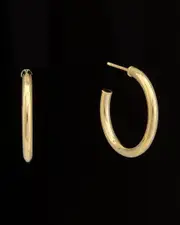 14K Italian Gold Polished Half Hoops