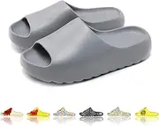 [Tptoes] Cloud Cushion Slides EVA Pillow Slippers Cute Graffiti Slides Men Women Non-Slip Shower Shoes Sandals Open Toe for Bathroom House Spa Gym Home Cartoon X Eyes