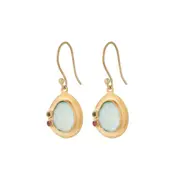 Cecelia Earrings in Sterling Silver with Aqua Chalcedony - Matt Finish - Elegant Jewellery in Australia
