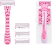 ：GaoBangM Women's Razor, Ladies Razors+3 Razor Blade Refills, 5.5 * 15cm size razor, Sharp and Skin Friendly, Designed for Armpit and Pubic Hair, Pink