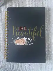 NEW "Live Is Beautiful" Double-Wire Hard Cover Notebook Journal 8.5" x 6.25"