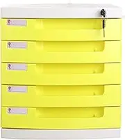 HSTBLEOO Plastic Storage Drawers Desk Storage Unit Organizer Lockable File Cabinet A4 Box for Office(Color:B,Size:5 Drawers)