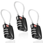 3 Pack TSA Approved Luggage Locks, 3-Digit Keyless Resettable Combination Travel