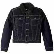 "Hudson Kids" Boys' Denim Jacket with Sherpa Collar & Lining Size 5,6