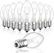 7W E14 Night Light C7 Dimmable Salt Lamp Warm White 2700K Incandescent Small Screw 300 Pygmy Spare Bulb for Oven, Fridge, Touch Lamp, Scentsy Warmer - Pack of 10