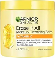 Garnier Erase It All Makeup Cleansing Balm with Vitamin C, Brightening Facial Cleanser and Makeup Remover, 4.2 Oz