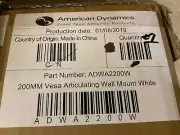 American Dynamics ADWA2200W 200MM Vesa Articulating Wall Mount White