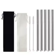 304 Stainless Steel Boba Straws Cold Drink Tube For Bubble Tea Tapioca Pearl