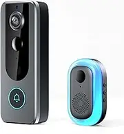 Guardianbell Pro, with Smart WiFi Doorbell and Security Cam, with Live View, Night Vision Two-Way Audio, Motion Alerts, Auto Snapshots, Local Recordings,Grey