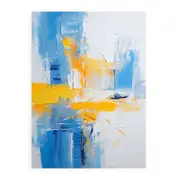 Blue Yellow Abstract Painting Canvas Print