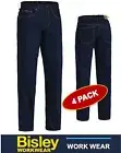 BISLEY WORKWEAR -4 PACK- ROUGH RIDER CLASSIC STRETCH DENIM WORK JEAN - BP6712