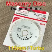 Masonry Grinder Blade Disc - 115mm TURBO Diamond Angle Grinding Wet Dry Cutting