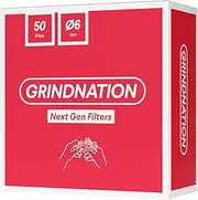 GRINDNATION Next Gen Activated Carbon Filter, with Cellulose Filter, Diameter 6 mm, Pack of 50, Activated Carbon Made of Coconut Shell