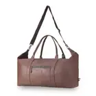 Tosca Vegan Leather Duffle Travel Carry All Bag w/ Removeable Strap Chocolate