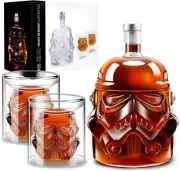 Whiskey Decanter Set Transparent Creative with 2 150Ml Glasses, Whiskey Carafe f