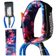 Pacific Vibrations Longboard Surfboard 10ft Ankle leash Blue 7mm Flower Strap